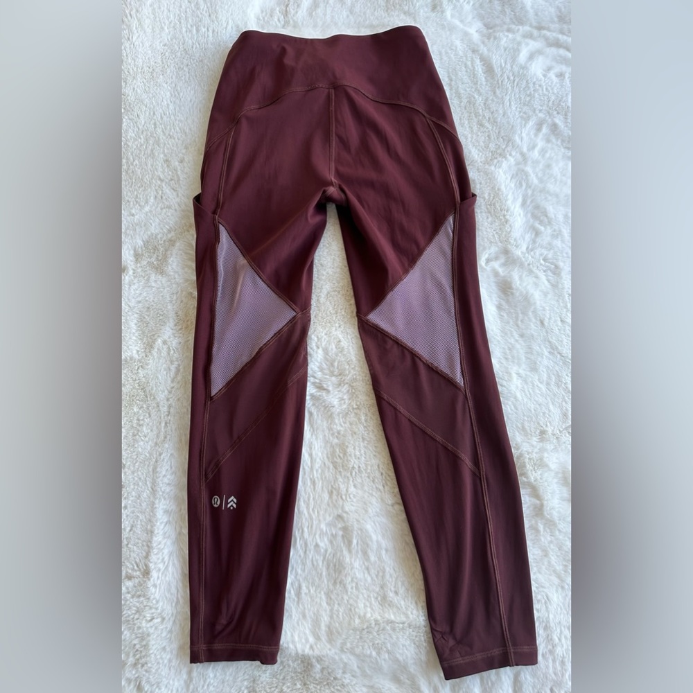 Lululemon x barrys stronger as one maroon leggings size 8